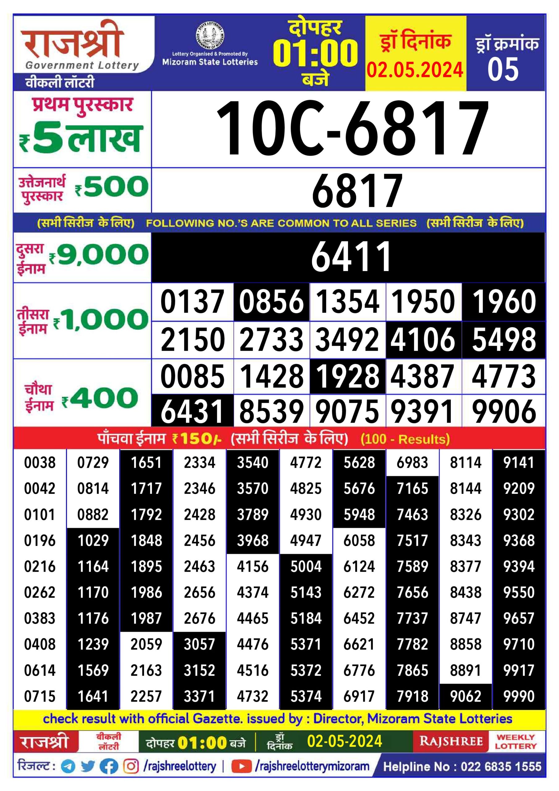 Lottery Result Today May 2, 2024