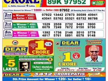 Lottery Result Today December 13, 2024