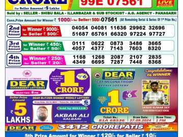 Lottery Result Today December 12, 2024