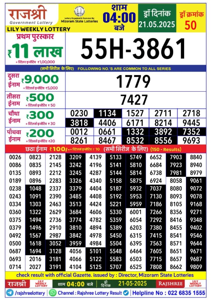Lottery Result Today May 21, 2025