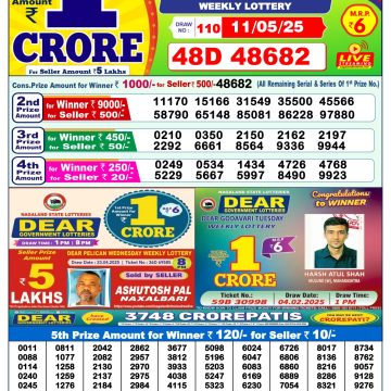 Lottery Result Today May 11, 2025