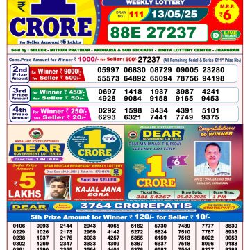 Lottery Result Today May 13, 2025