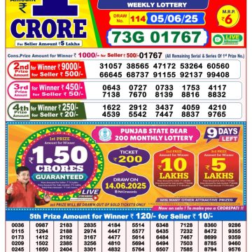 Lottery Result Today June 5, 2025