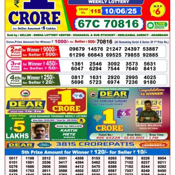 Lottery Result Today June 10, 2025