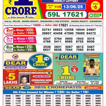 Lottery Result Today June 13, 2025
