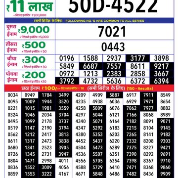 Lottery Result Today June 29, 2025