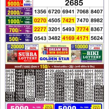 Lottery Result Today June 29, 2025