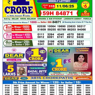 Lottery Result Today June 11, 2025