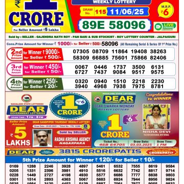 Lottery Result Today June 11, 2025