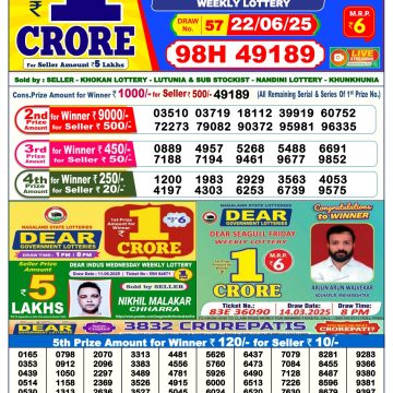 Lottery Result Today June 22, 2025