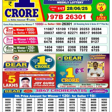 Lottery Result Today June 28, 2025