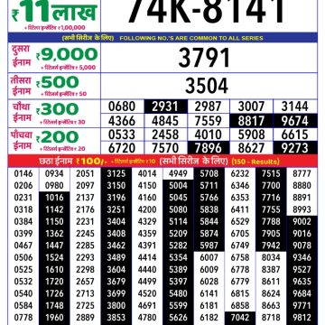 Lottery Result Today July 4, 2025