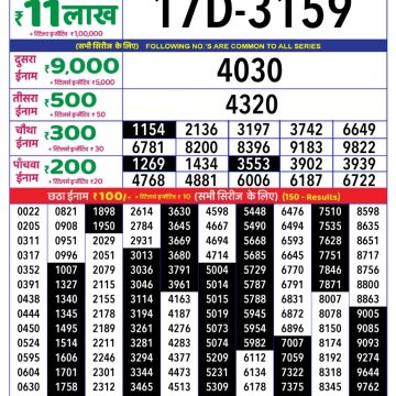 Lottery Result Today July 5, 2025