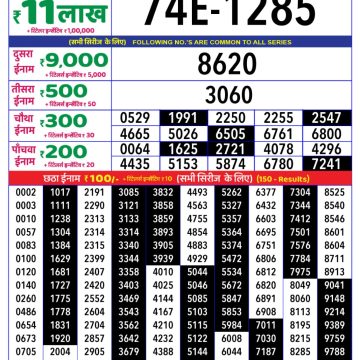 Lottery Result Today July 6, 2025