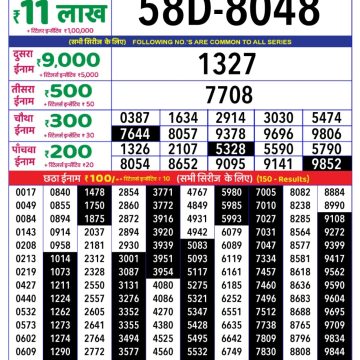 Lottery Result Today July 9, 2025