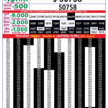 Lottery Result Today July 9, 2025
