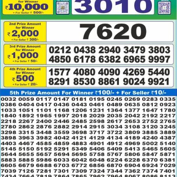 Lottery Result Today July 10, 2025