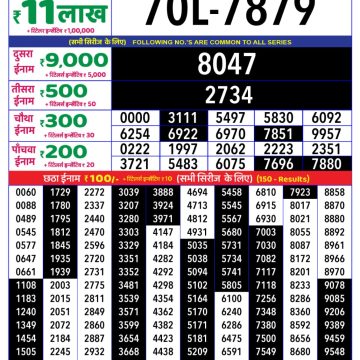 Lottery Result Today July 11, 2025