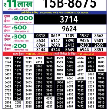 Lottery Result Today July 20, 2025