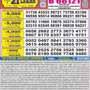 Lottery Result Today July 20, 2025