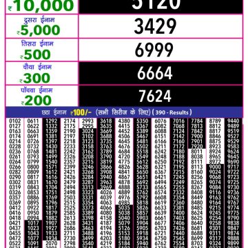 Lottery Result Today July 20, 2025