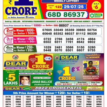 Lottery Result Today July 29, 2025