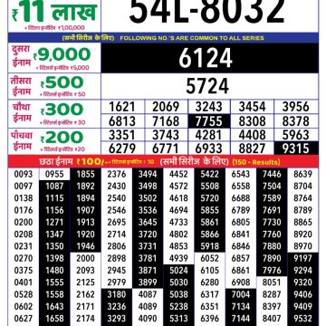 Lottery Result Today July 30, 2025