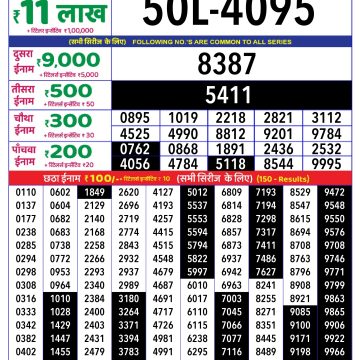 Lottery Result Today July 31, 2025
