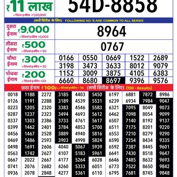 Lottery Result Today July 20, 2025