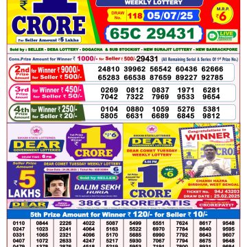 Lottery Result Today July 5, 2025