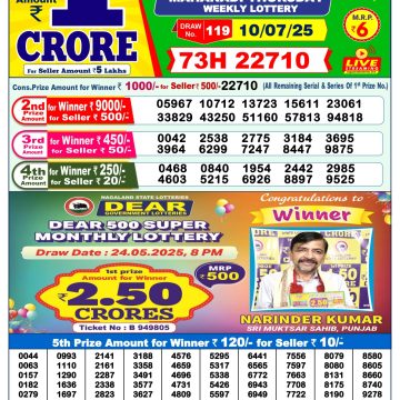 Lottery Result Today July 10, 2025