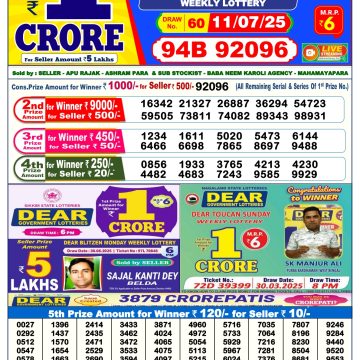 Lottery Result Today July 11, 2025