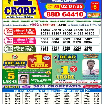 Lottery Result Today July 2, 2025