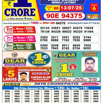 Lottery Result Today July 13, 2025