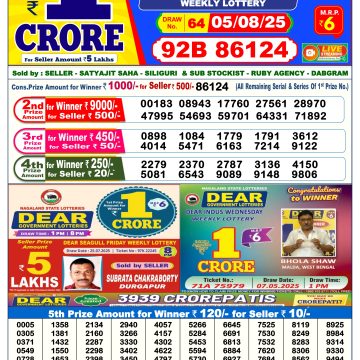 Lottery Result Today August 5, 2025