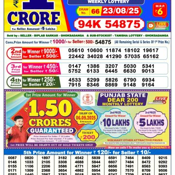 Lottery Result Today August 23, 2025