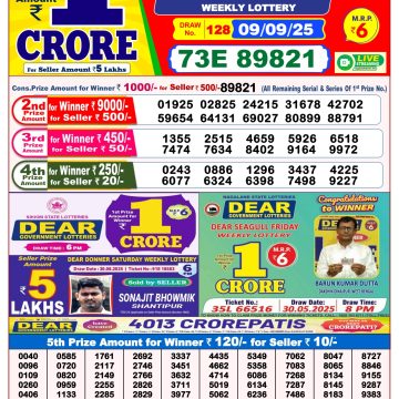 Lottery Result Today September 9, 2025