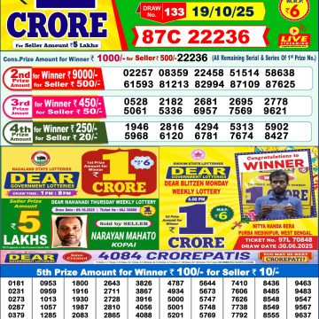 Lottery Result Today October 19, 2025