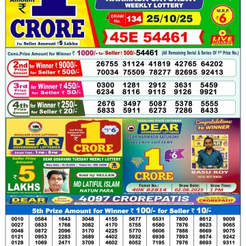 Lottery Result Today October 25, 2025