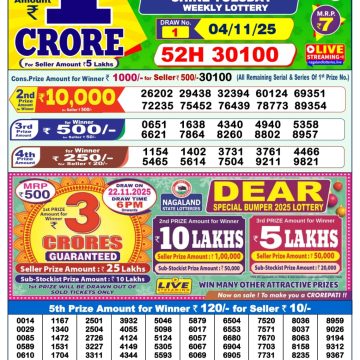 Lottery Result Today November 4, 2025