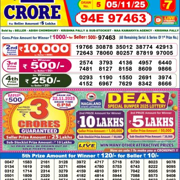 Lottery Result Today November 5, 2025
