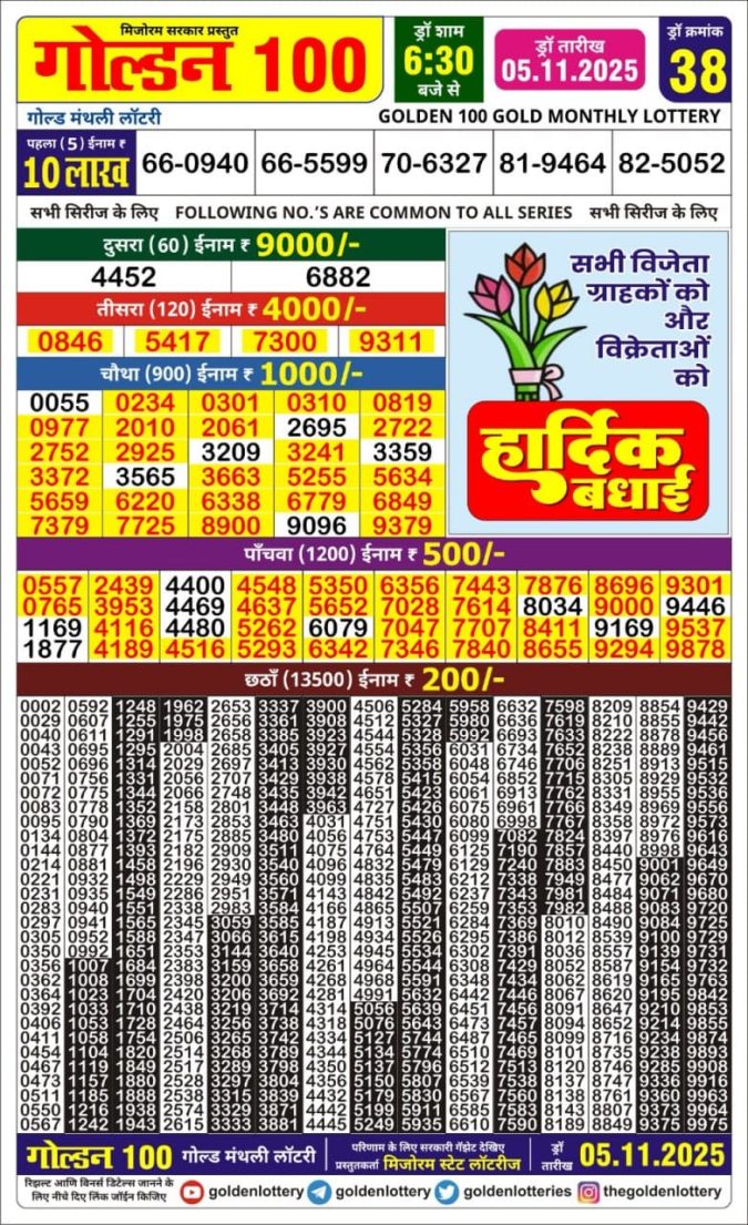 Lottery Result Today November 5, 2025