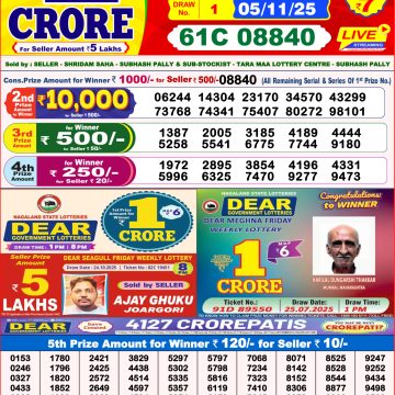 Lottery Result Today November 5, 2025