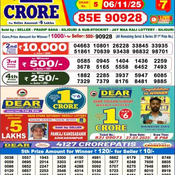 Lottery Result Today November 6, 2025