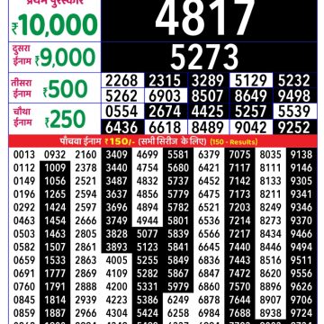 Lottery Result Today November 7, 2025