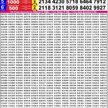 Lottery Result Today November 8, 2025