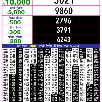 Lottery Result Today November 13, 2025