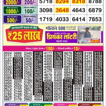 Lottery Result Today November 13, 2025