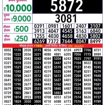 Lottery Result Today November 16, 2025