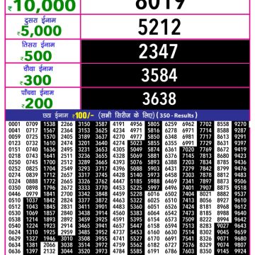 Lottery Result Today November 16, 2025
